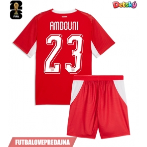 Lacne Dětský Futbalové dres Švajčiarsko Zeki Amdouni #23 MS 2026 Krátky Rukáv - Domáci (+ trenírky)